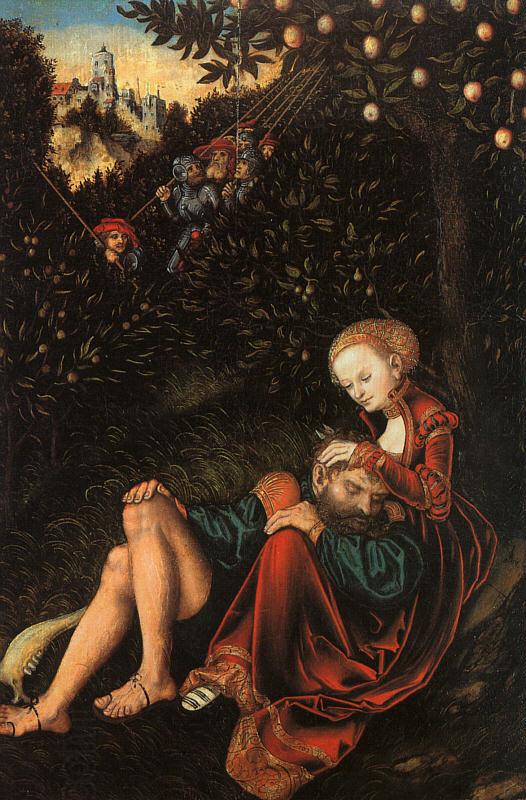 Lucas  Cranach Samson and Delilah oil painting picture